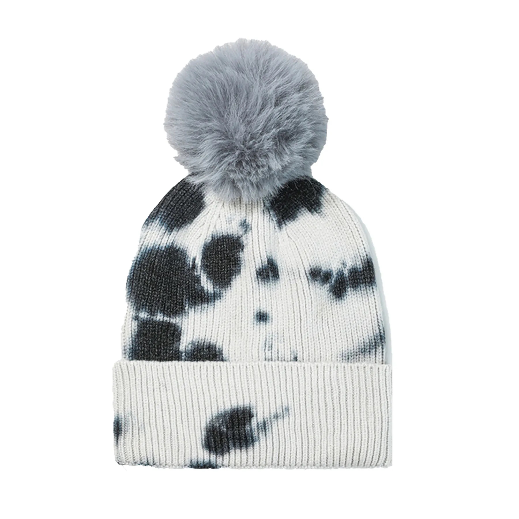Tie-Dye Beanie with Fluffy Pom 10