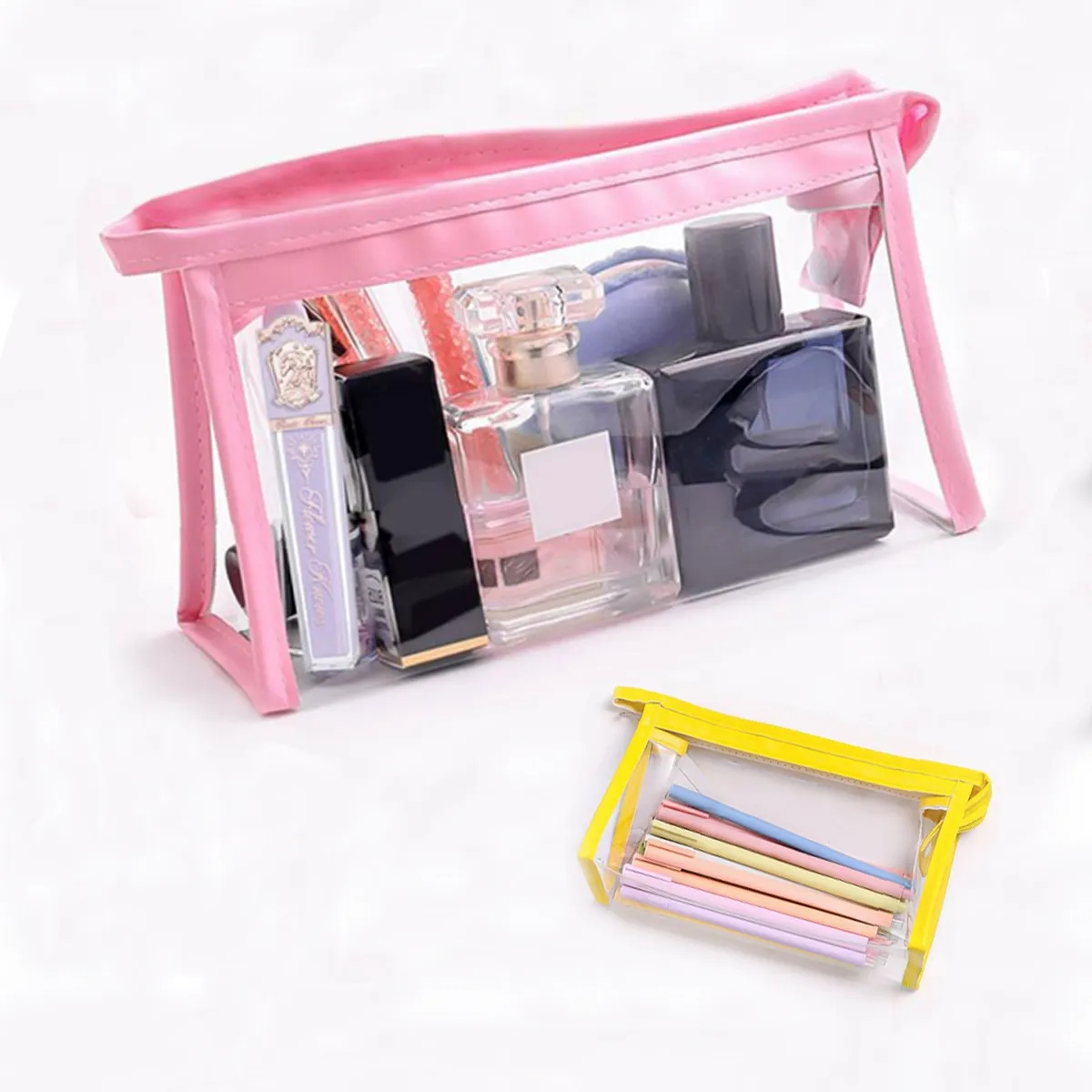 PVC Student Clear Pencil And Toiletry Bag Case 4