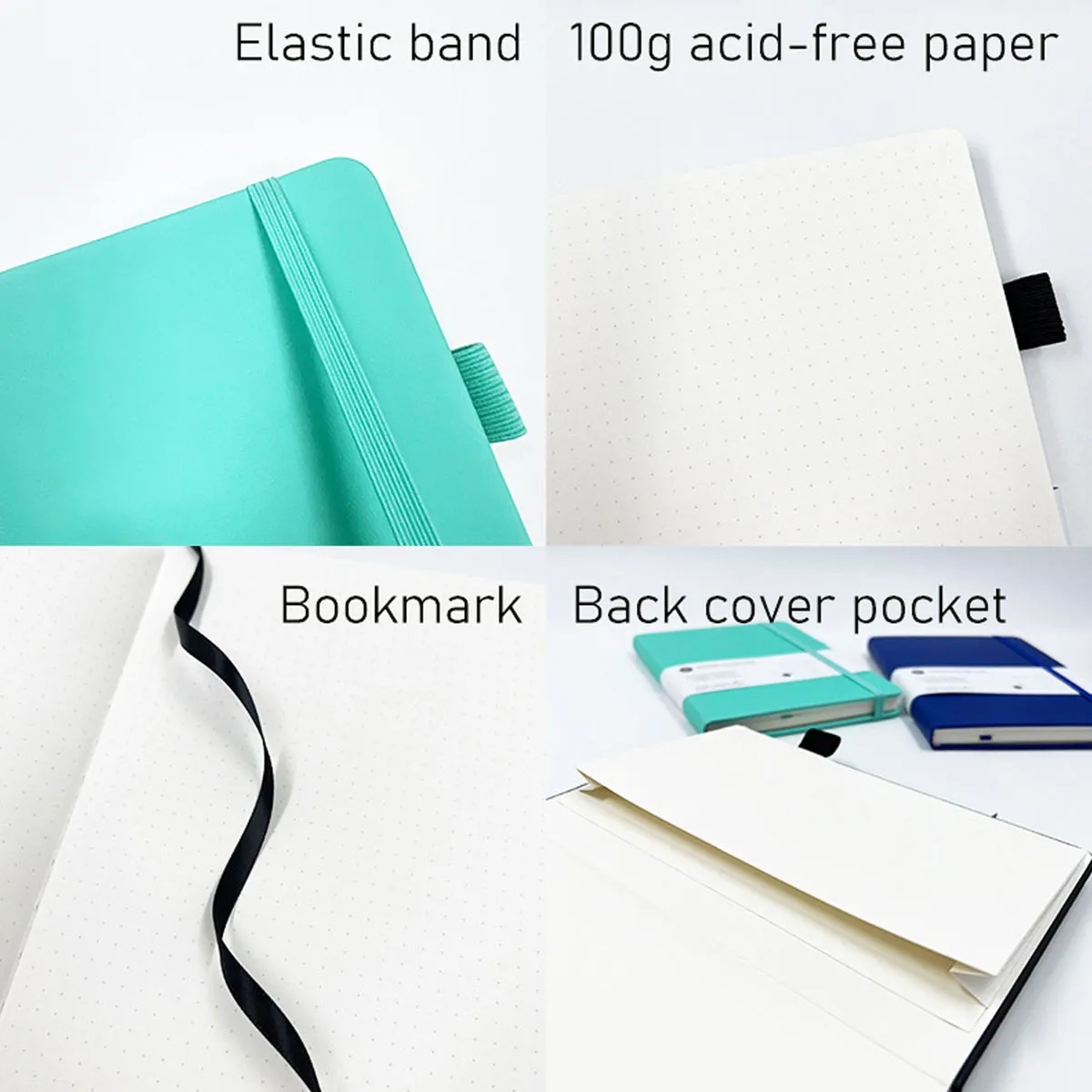 A5 Leather Cover Dotted Notebook 3