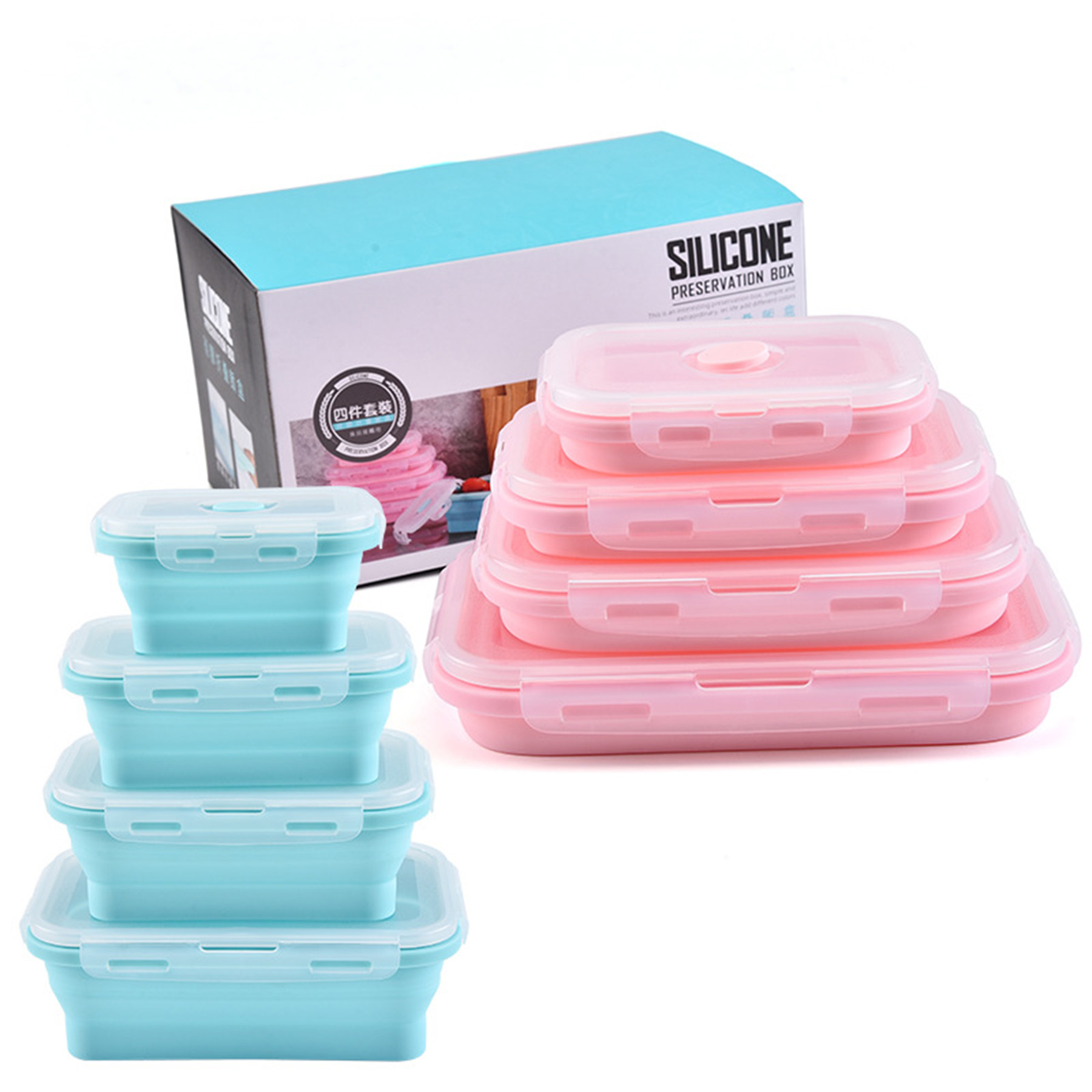 Silicone Food Salad Storage Containers 4