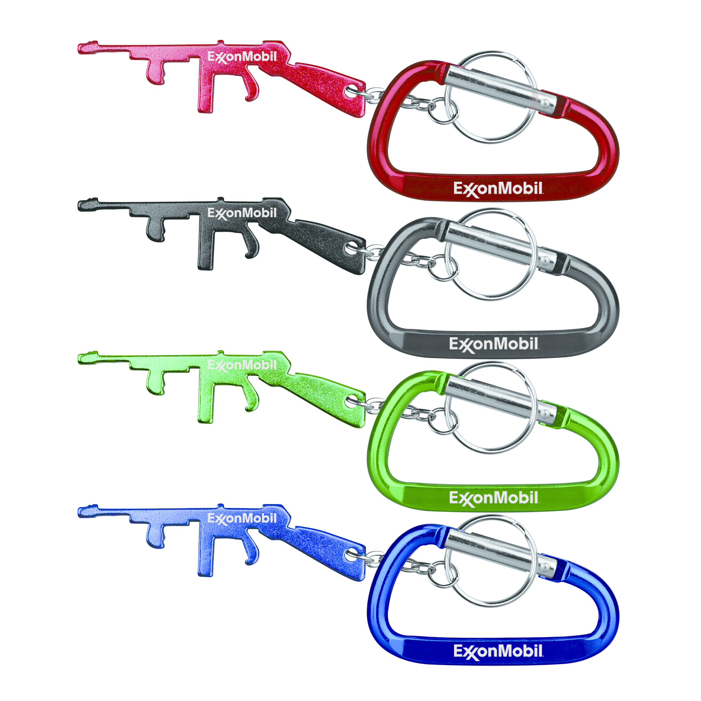 Rifle shape bottle opener key chain & Carabiner