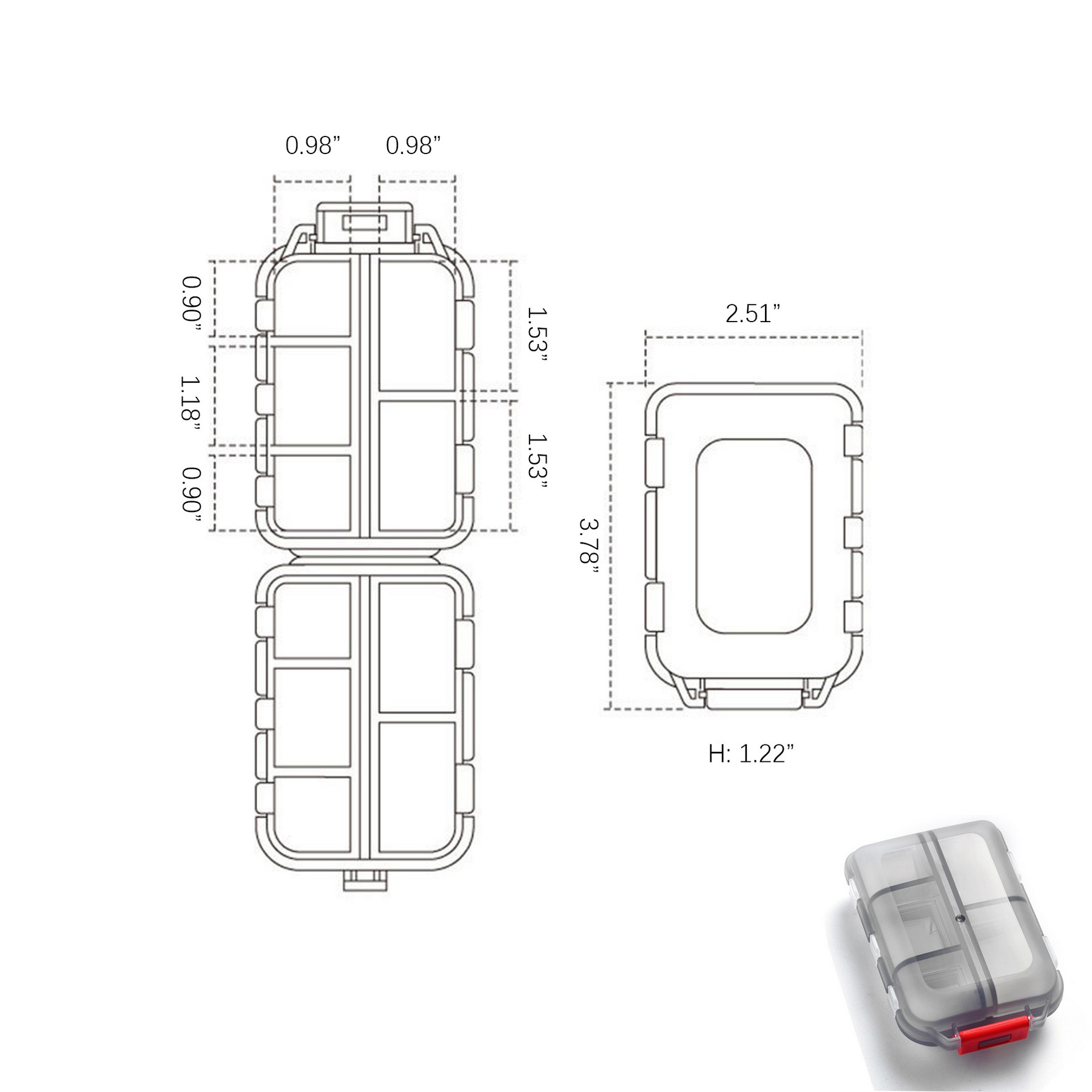 10 Compartments Travel Pill Organizer 1