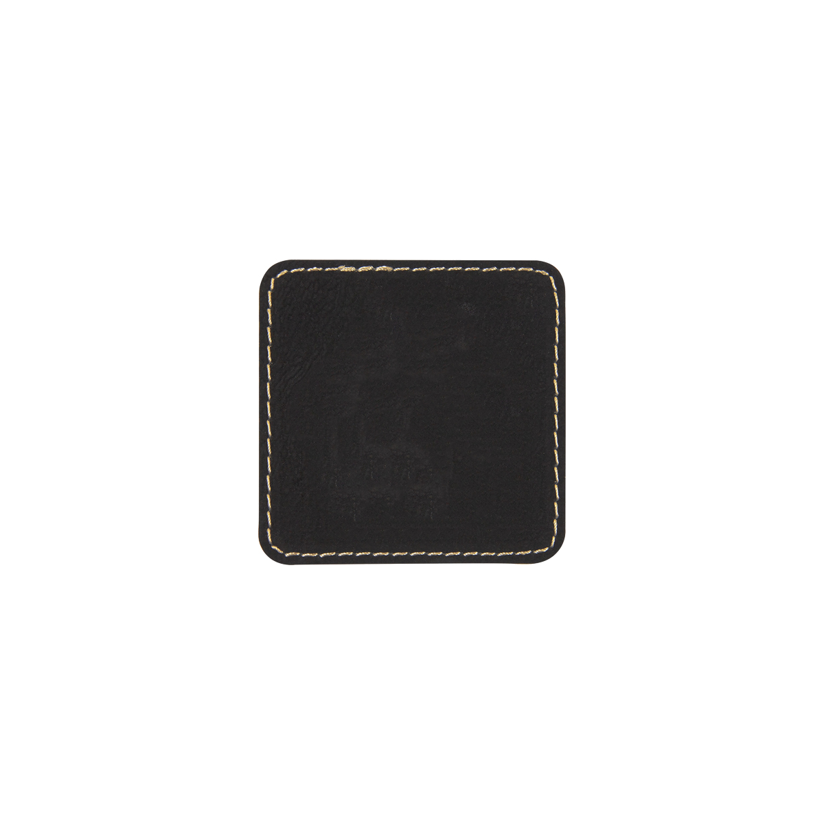 2" Black/Gold Leatherette Square Patch with Adhesive 2