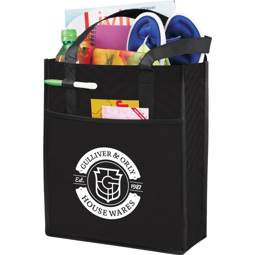 Printed Chevron Non-Woven Shopper Tote 19