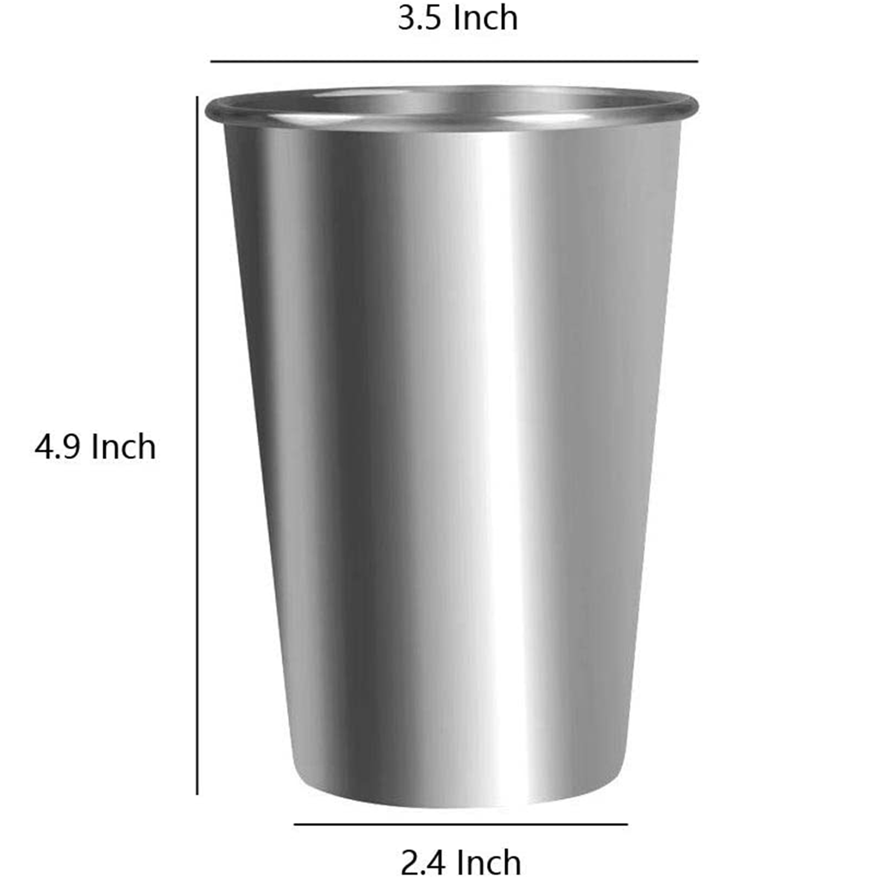 16 Ounce Stainless Pint Cups 2