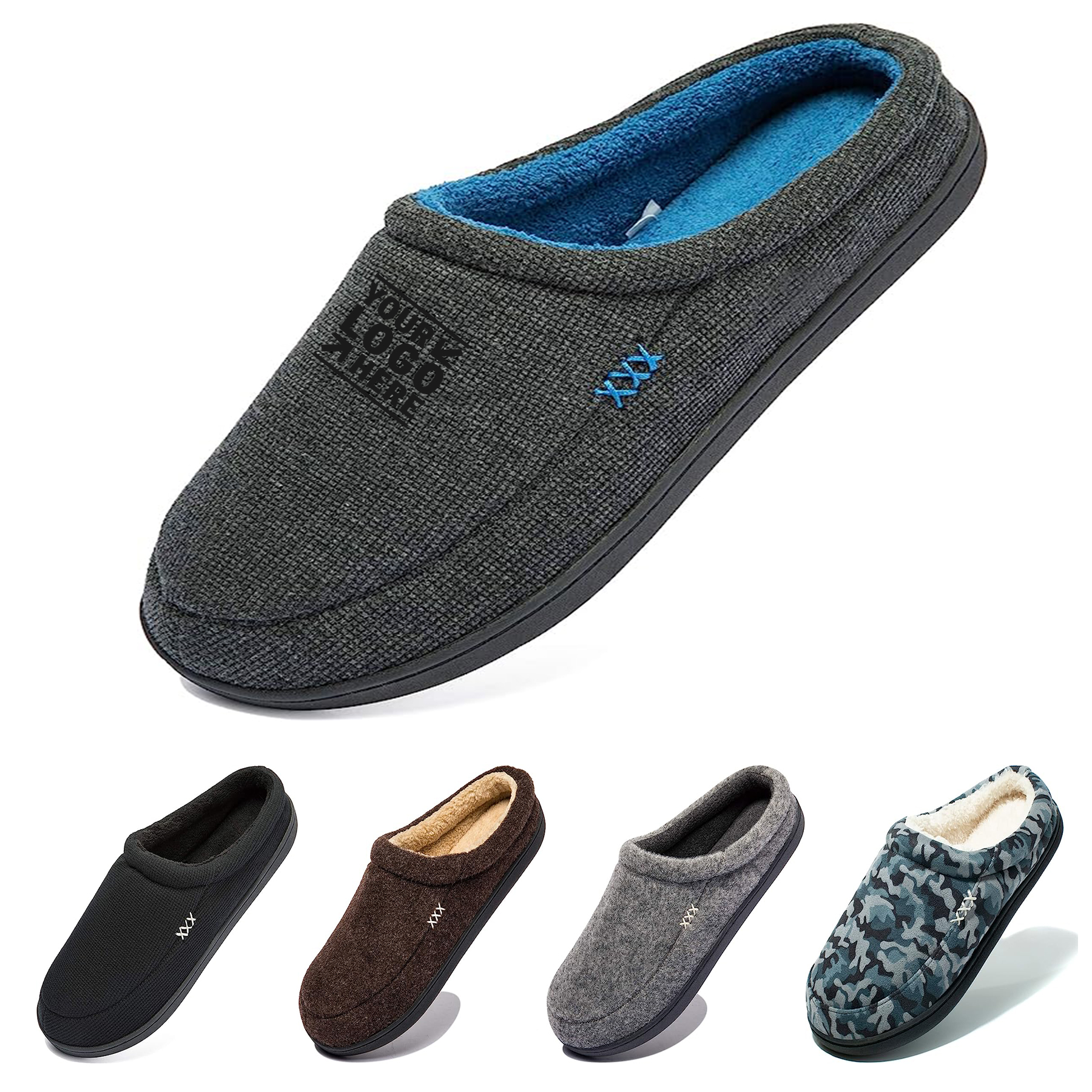 Men's Cozy Memory Foam Slippers Soft Slip 2