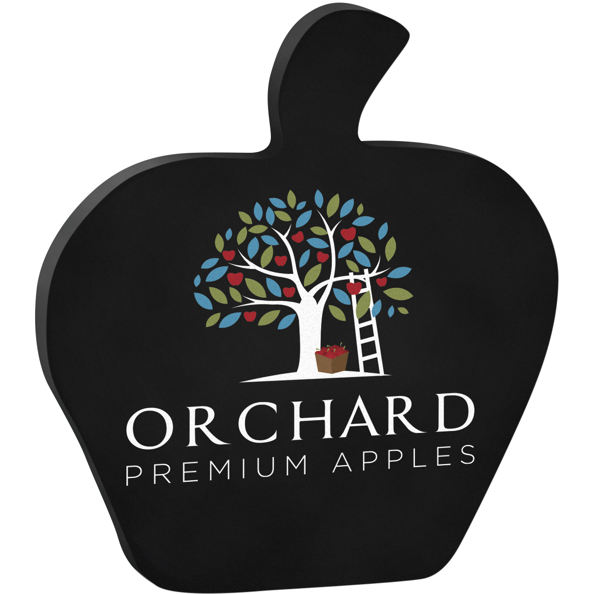 Black Apple Paper Weight (4 1/8"x 4 5/8"x 3/8") Full Colour PhotoImage