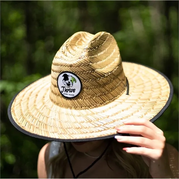 Domestic Straw Hat With Custom Patch 2