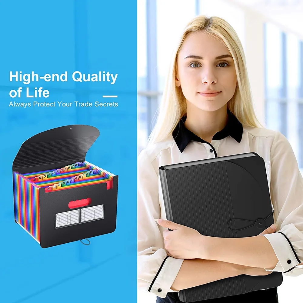 24 Pocket Expanding File Folder with Expandable Cover 2