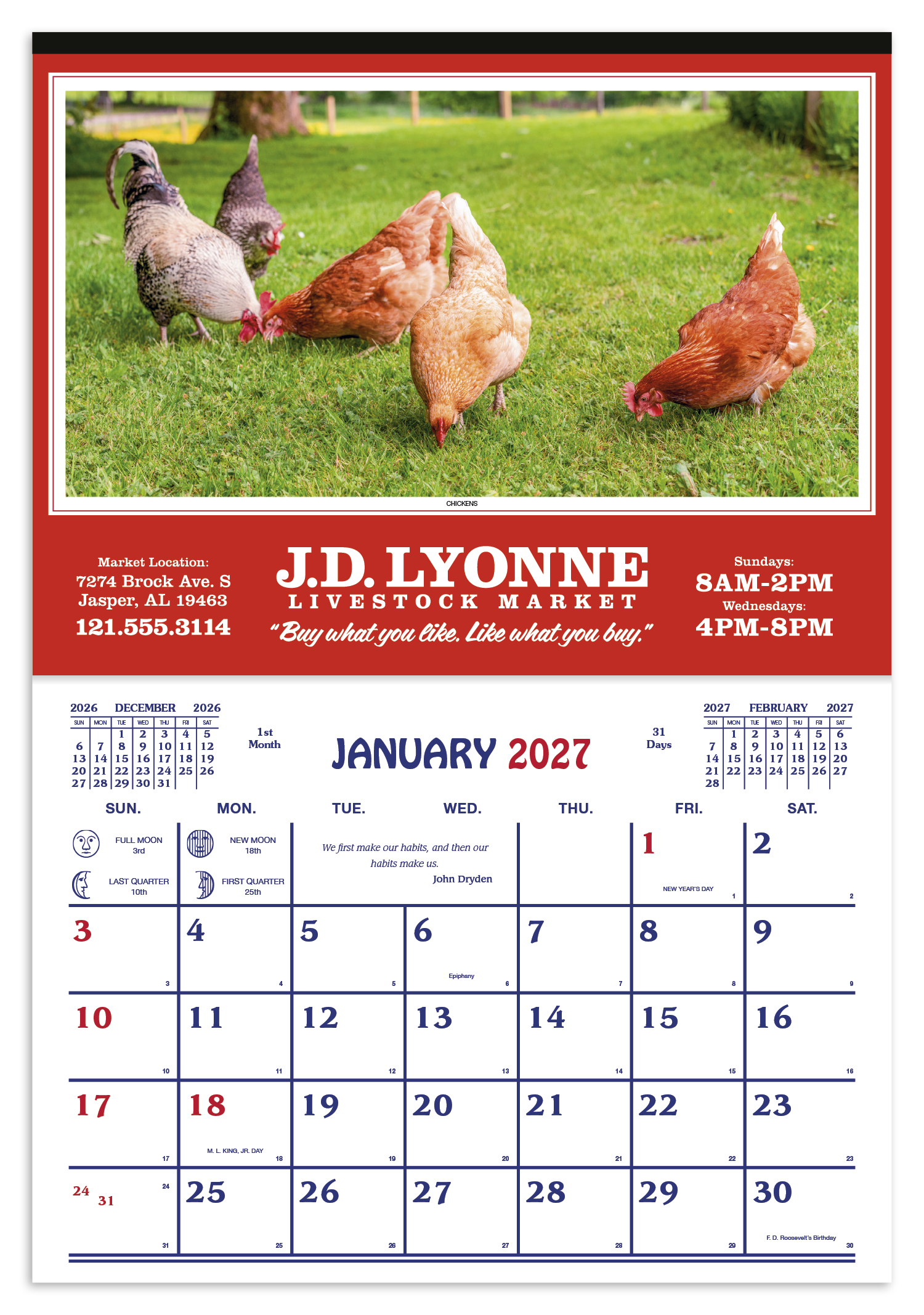 Skinner & Kennedy® Farm Calendar 28
