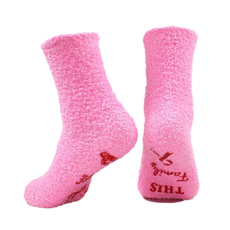 Cozy Comfort Pink Ribbon Fuzzy Sock 5