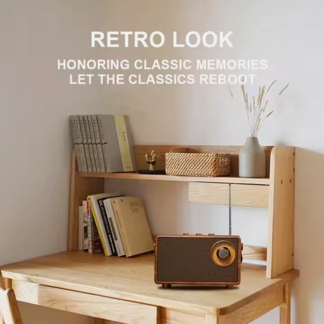 SonicWave Retro Bluetooth Speaker with USB, TF Card, AUX & FM Radio 8