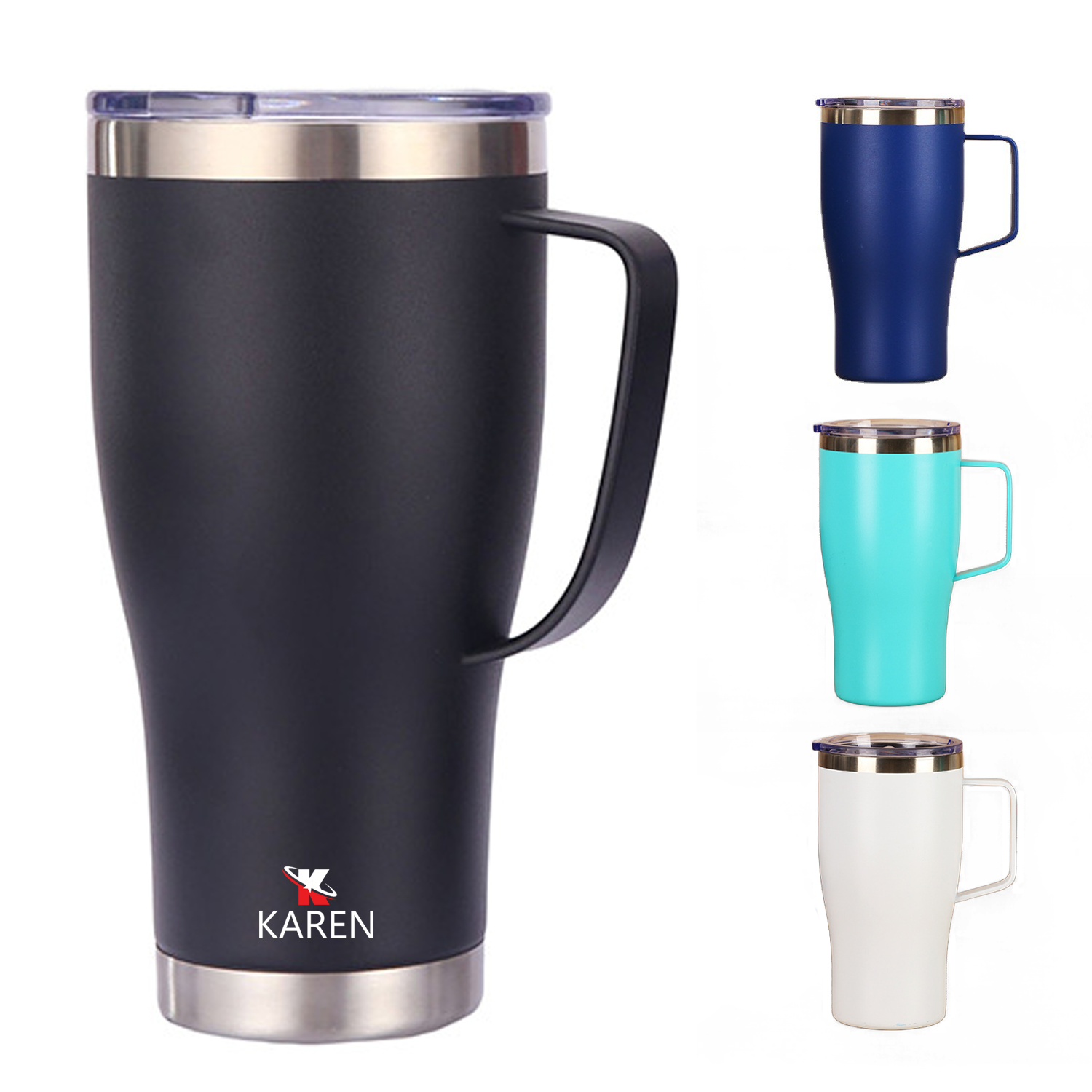 30Oz Vacuum Insulated Stainless Steel Tumbler With Handle 1