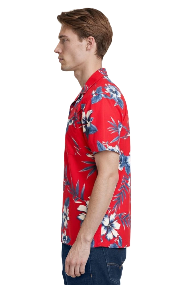Hibiscus Print Camp Shirt 7
