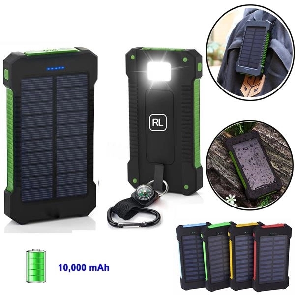10000mAh Solar Power Bank With LED Flashlight 1
