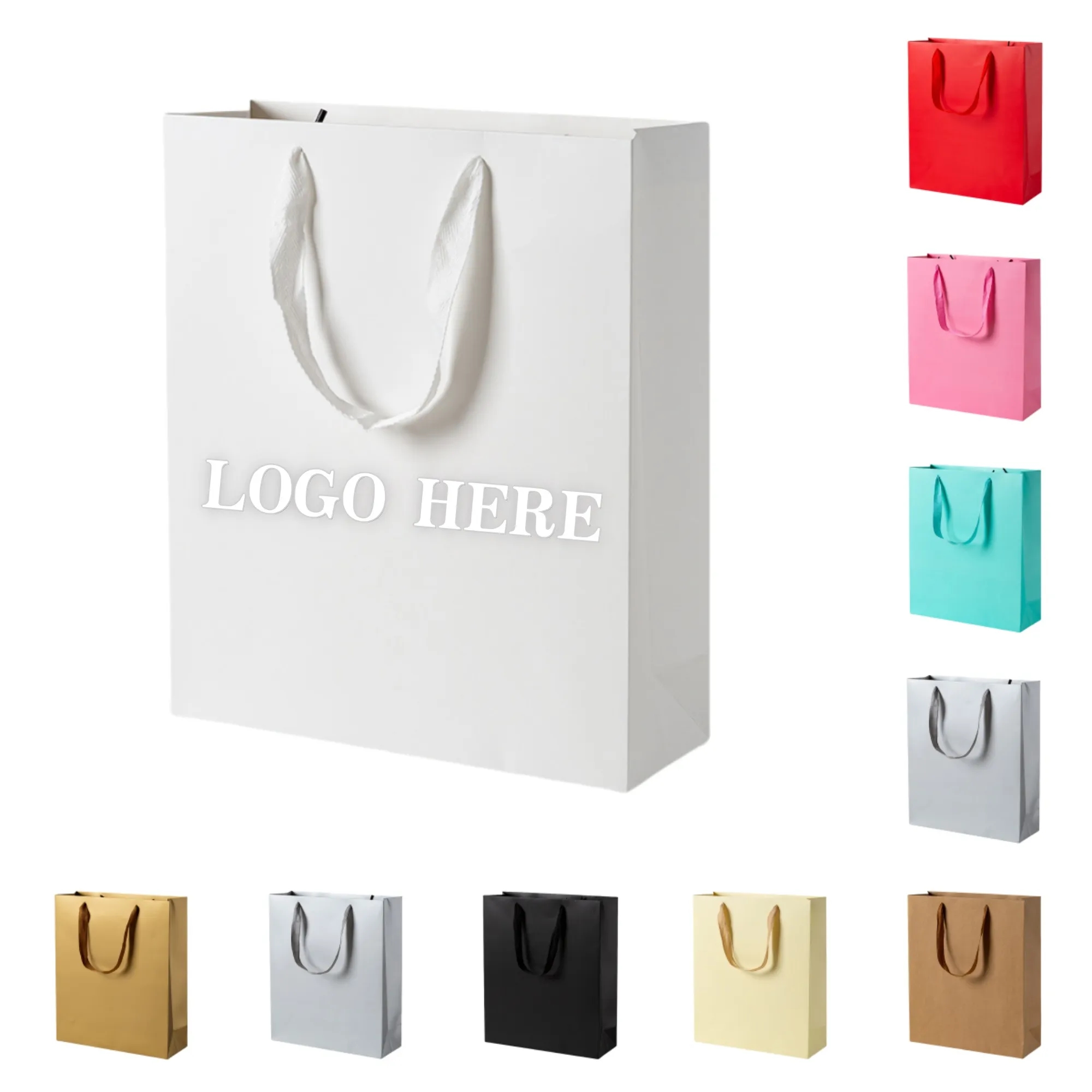 MOQ50 Gift Paper Bags With Handles 3