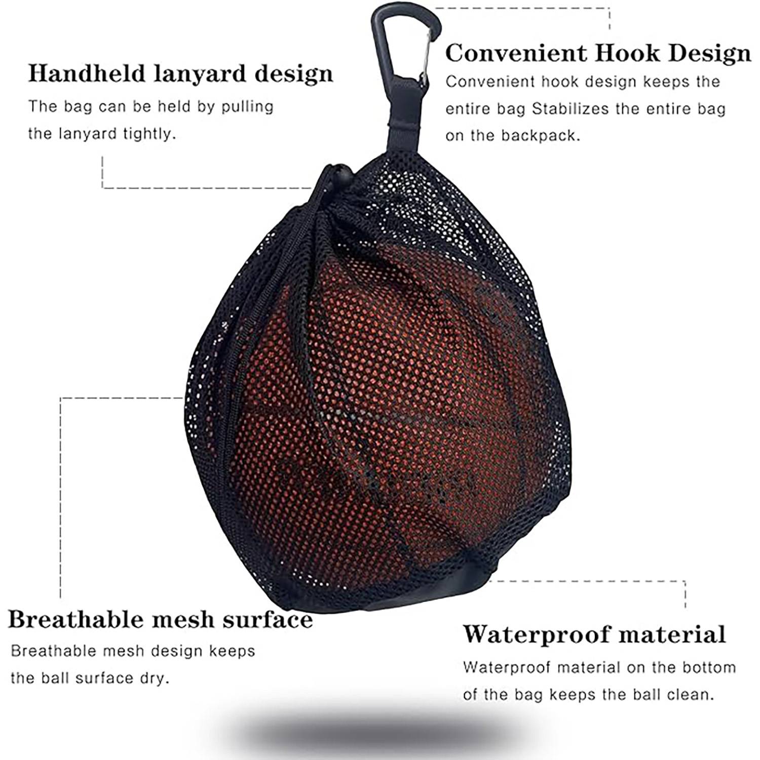 Single Ball Drawstring Carry Bag 2