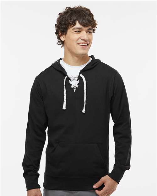 Unisex Jersey Sport Lace Hooded Pullover - 8231 26