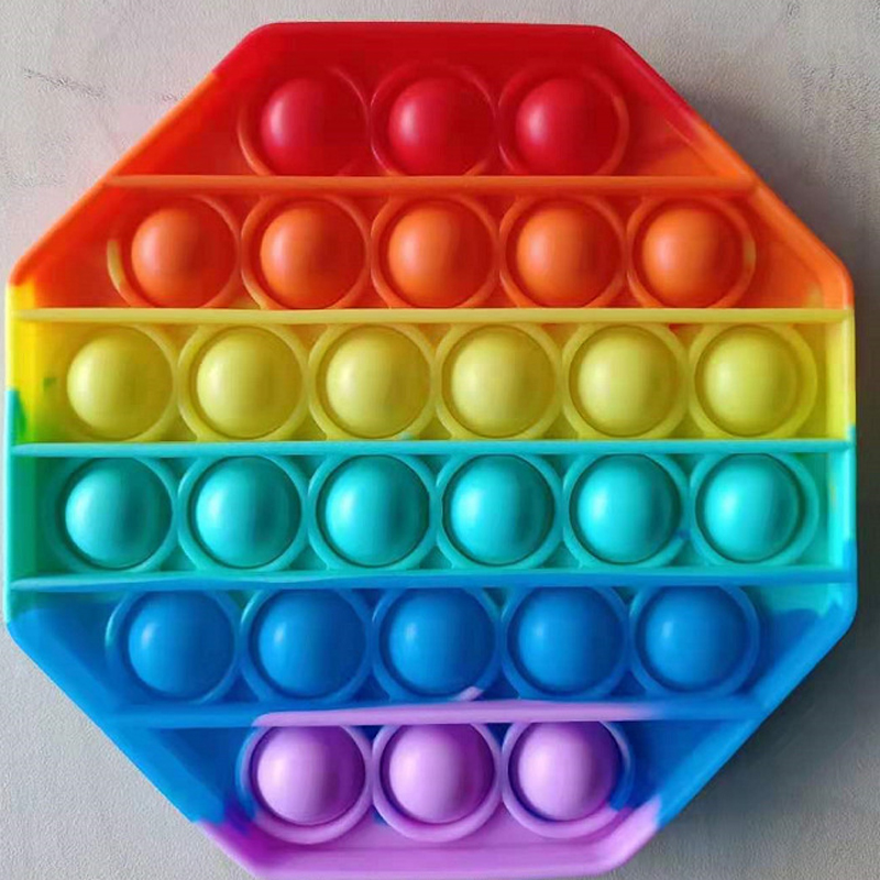 Camo Octagon Silicone Stress Squeeze Pop Fidget Its Toys 9
