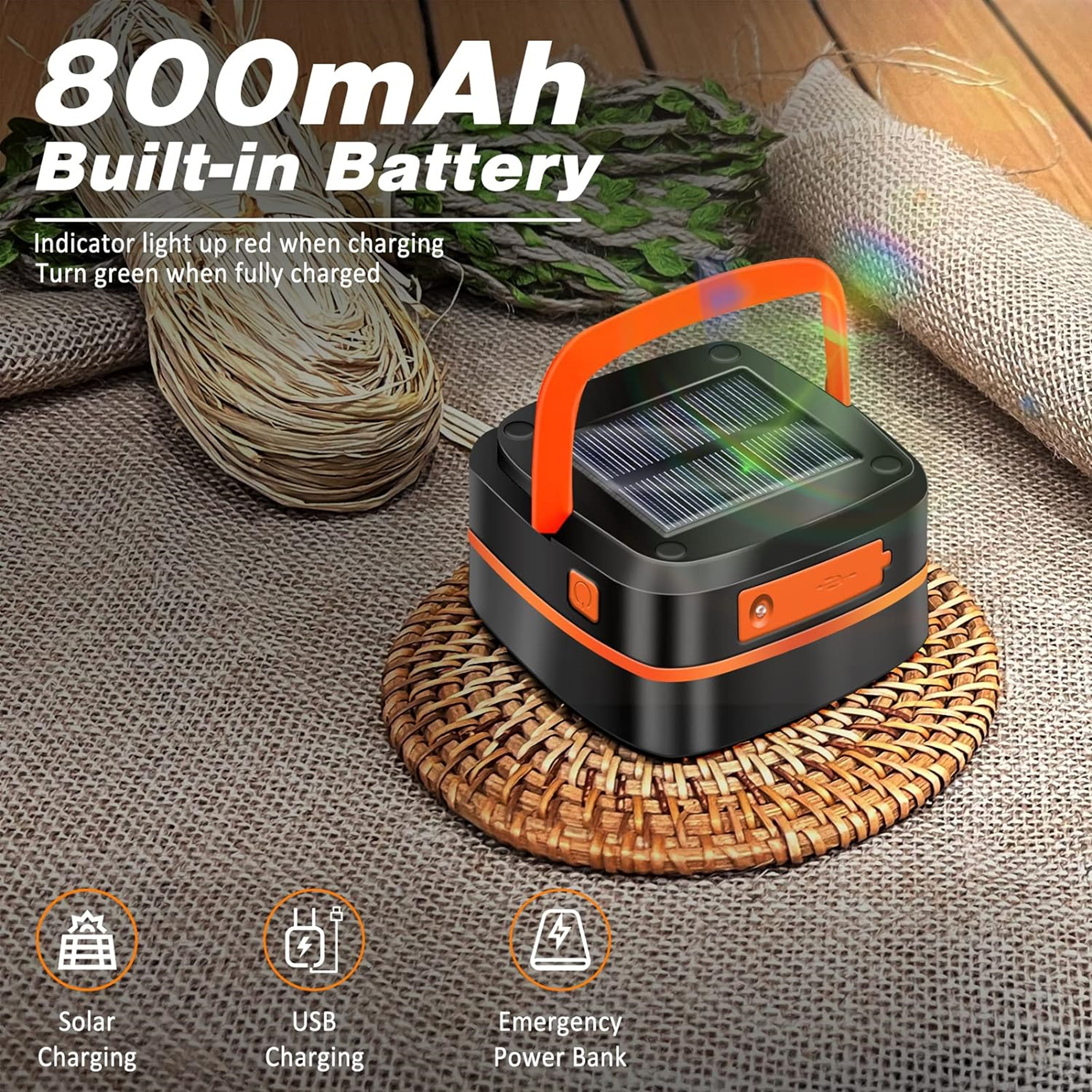 Folding USB Rechargeable Solar Camping Lantern 4