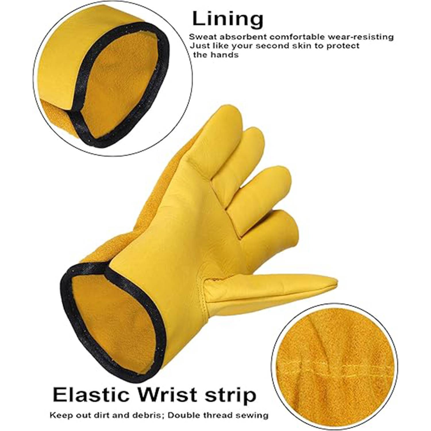 Leather Work Glove with Grip 3