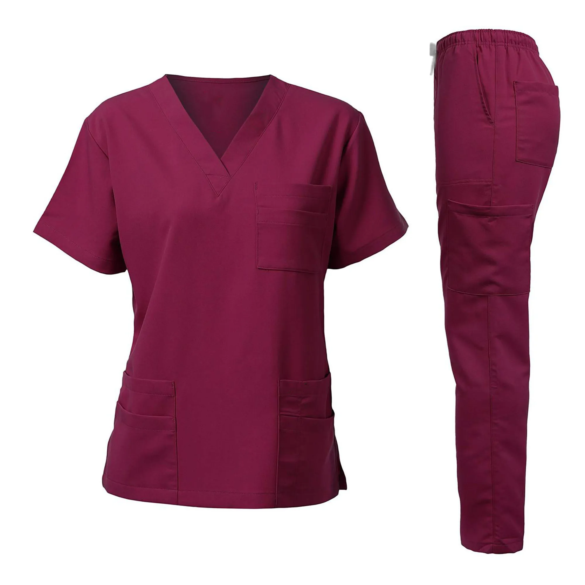MOQ 10 Medical Scrub Set Nurse Doctor Workwear Top and Pants 4