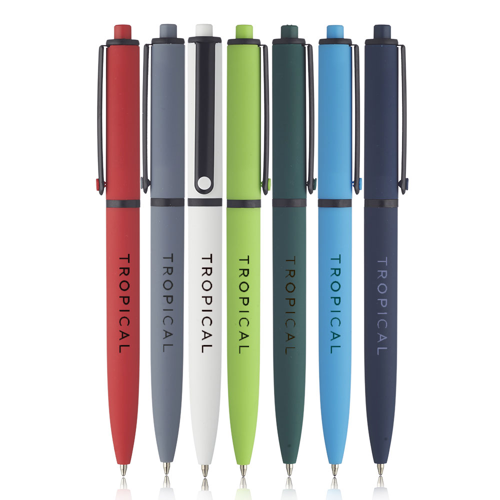 Solid Rubber Coated Plastic Ballpoint Pen 9