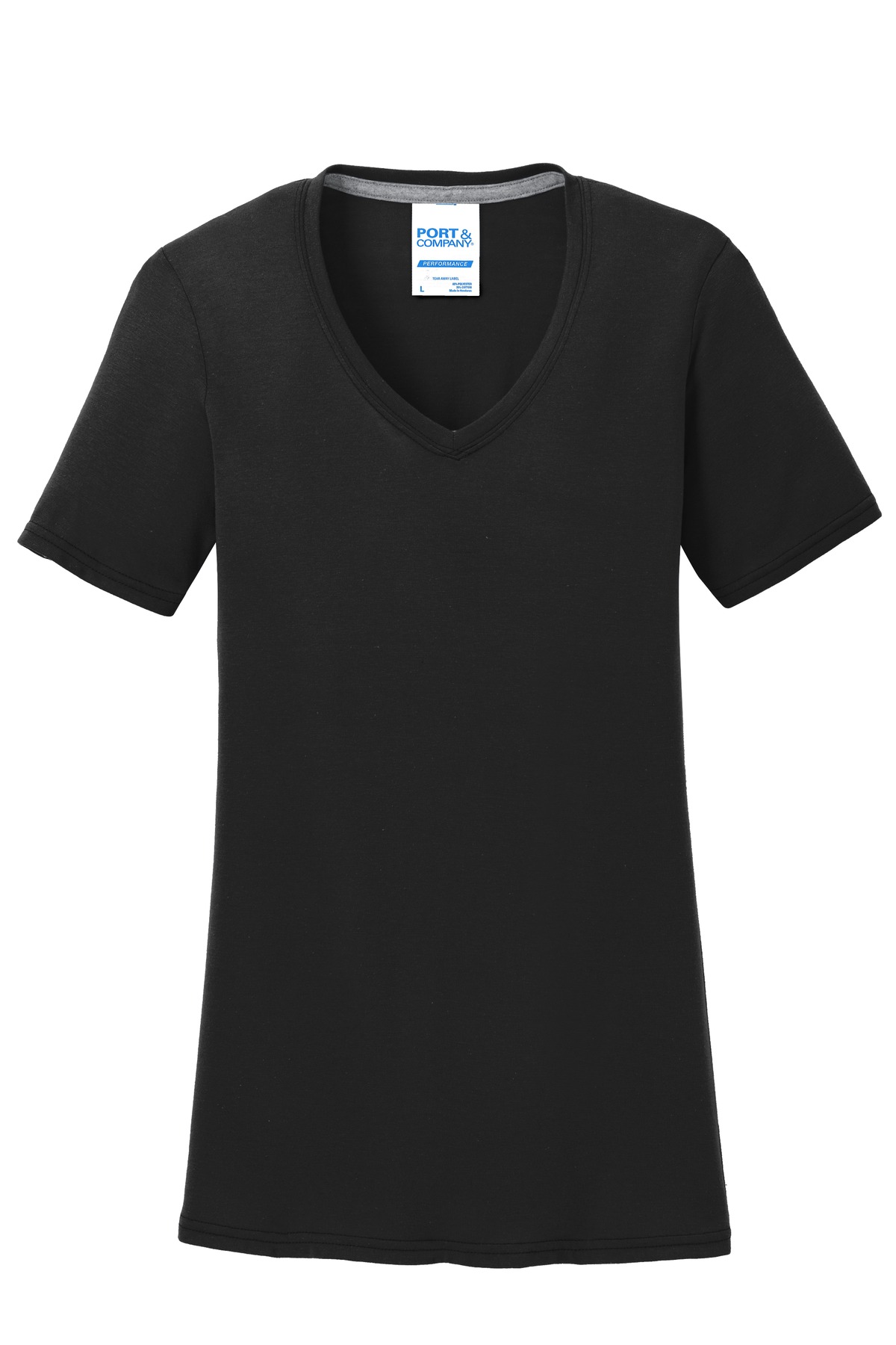 Port & Co Women's Performance Blend V-Neck Tee. LPC381V 1