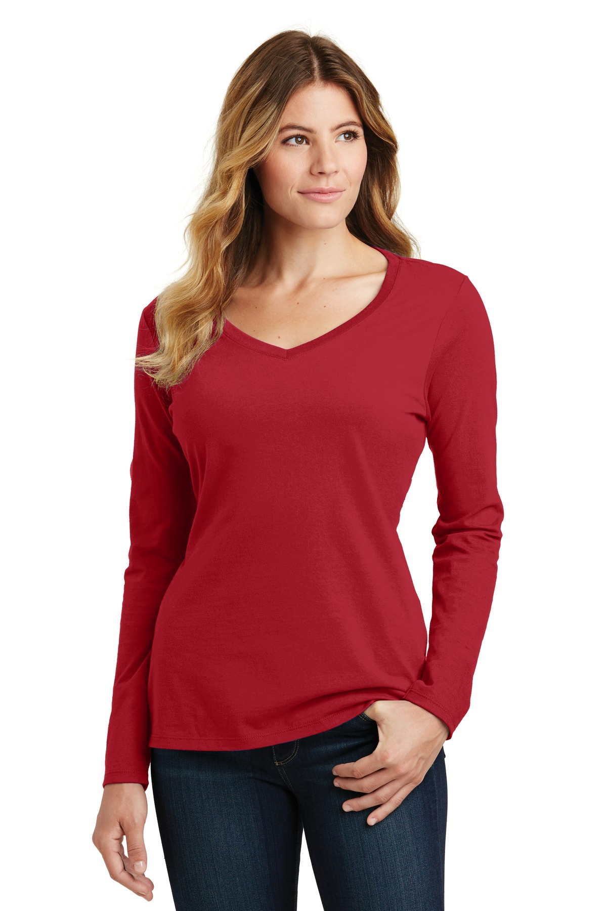 Port & Co Women's Long Sleeve Fan Favorite V-Neck Tee. LPC450VLS 26