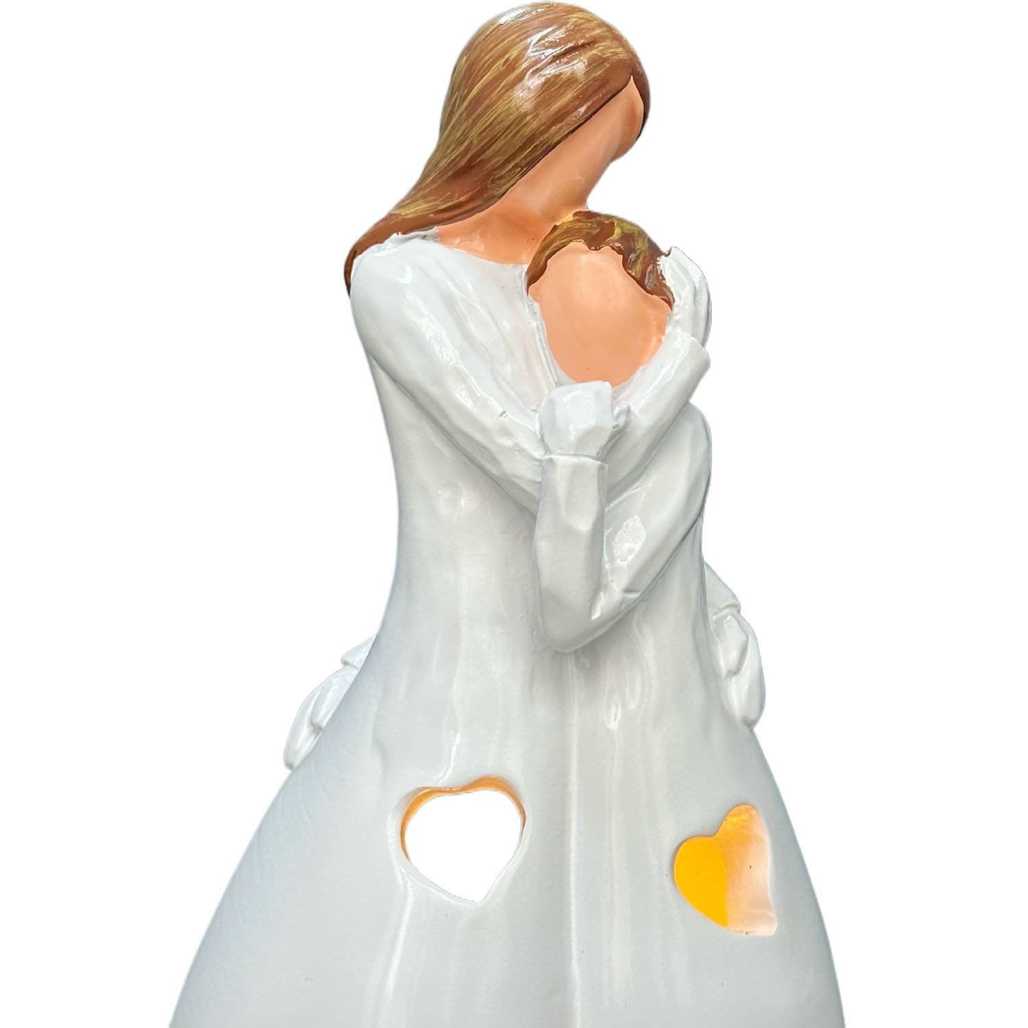 Mothers Day Heartwarming Resin LED Candle Holder Statue 5