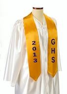 60" Gold Custom Graduation Stole 2