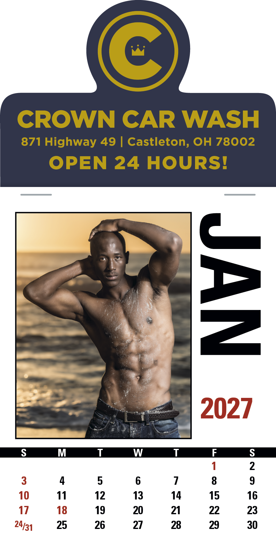 Triumph® Calendars Press-N-Stick Male Call Calendar 31