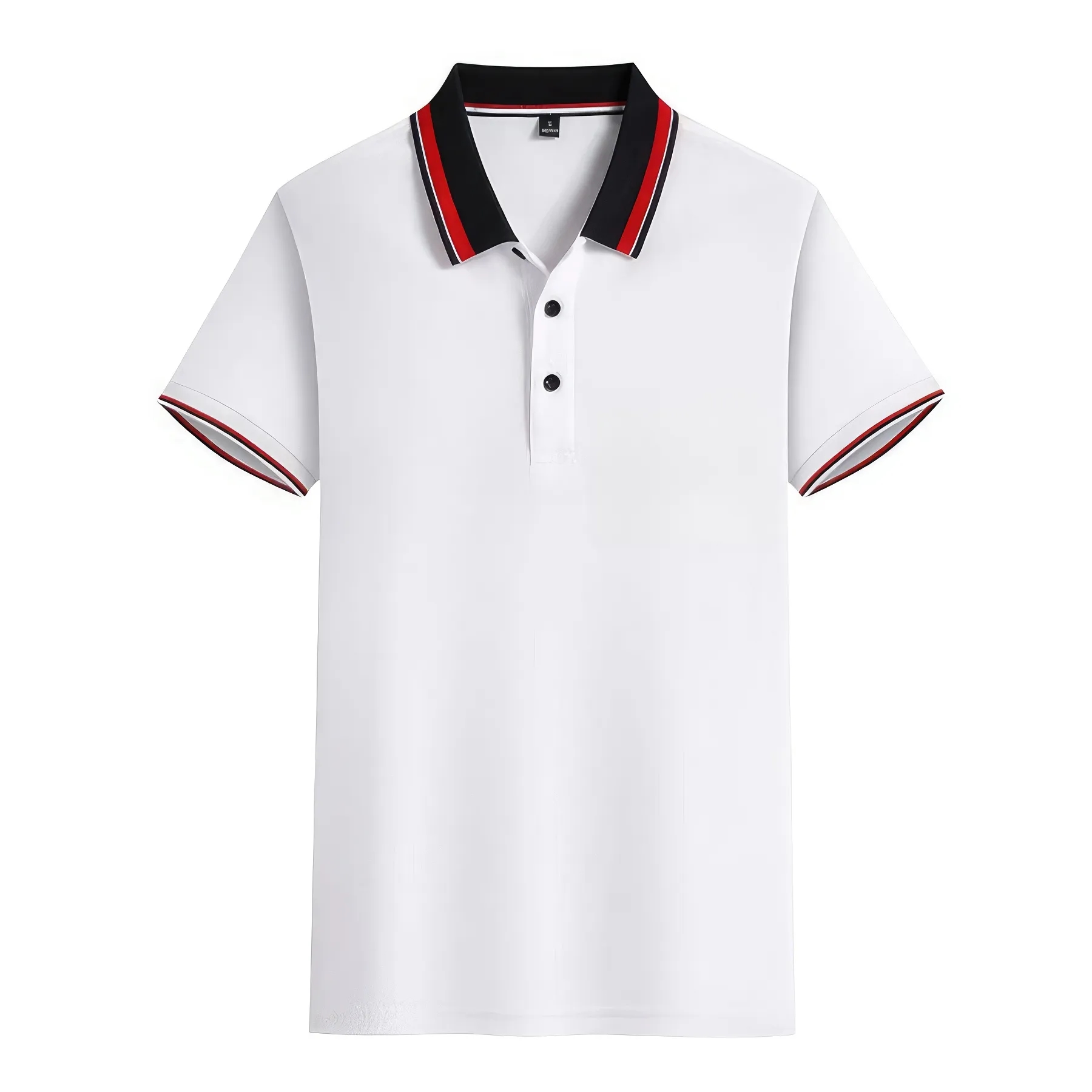 Polo Shirt With Classic Striped Neckline 2