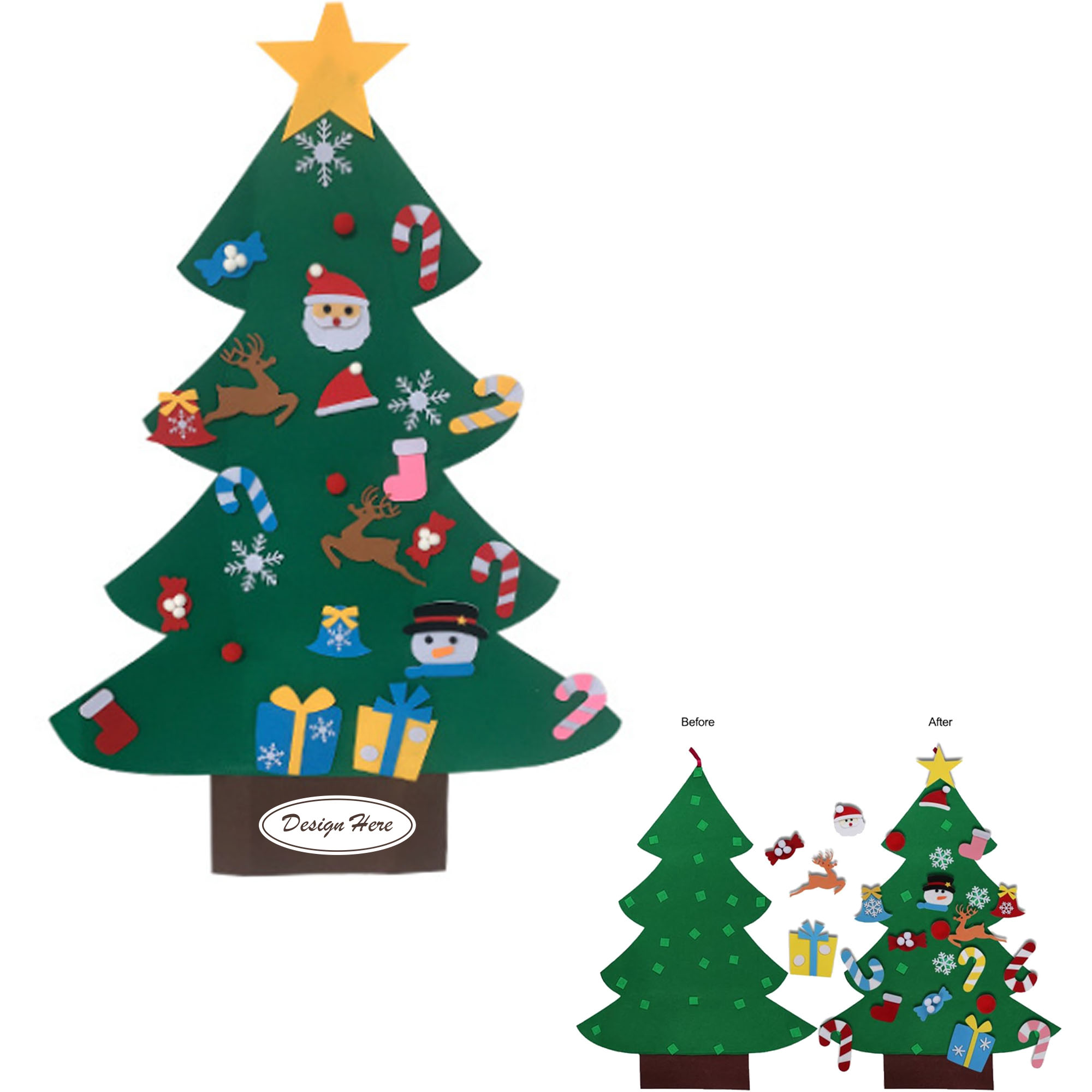 Felt Christmas Tree Kit with Ornaments for Fun Kids' Crafting 4