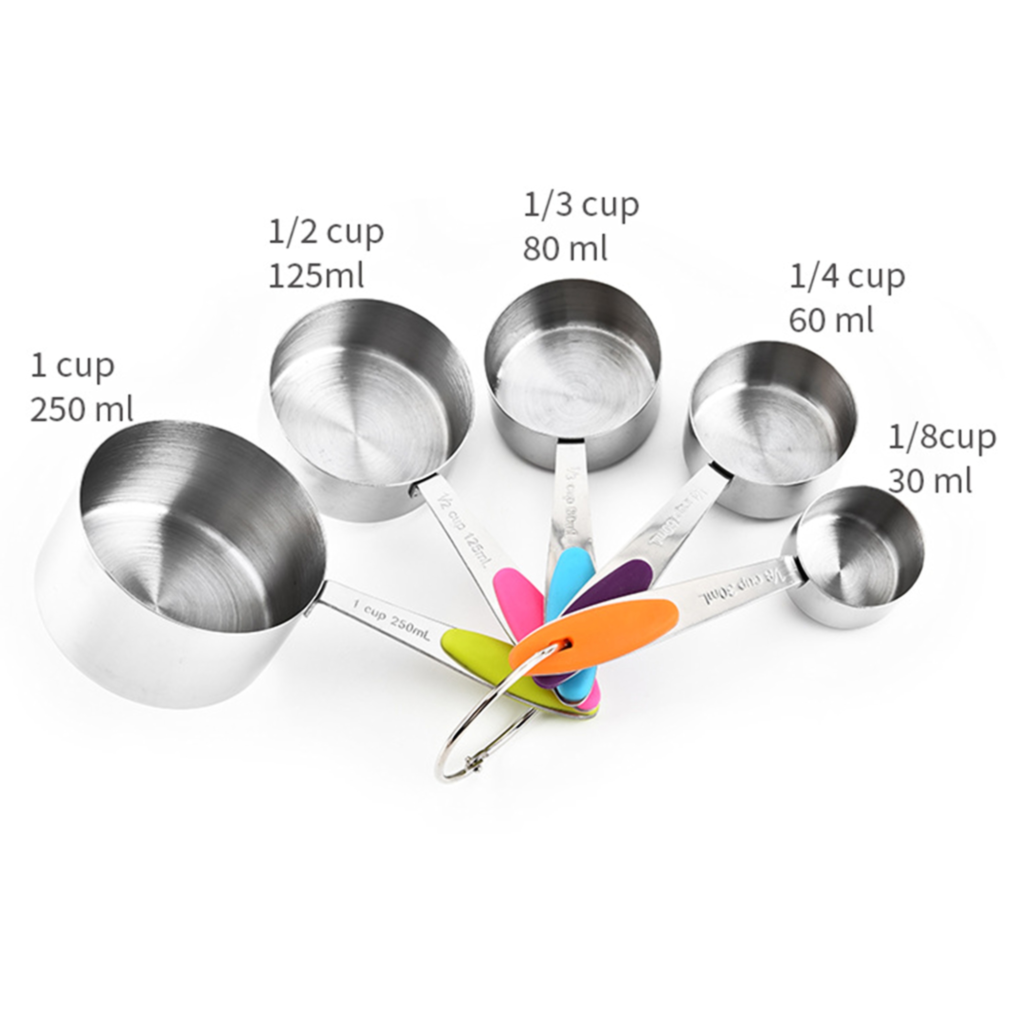 5 Piece Stainless Steel Measuring Cups 3