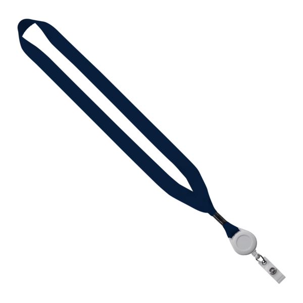 3/4" Polyester Lanyard with Metal Crimp & Retractable Badge Reel 415
