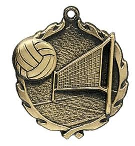 Volleyball Wreath Medal, 2 1/2" 1