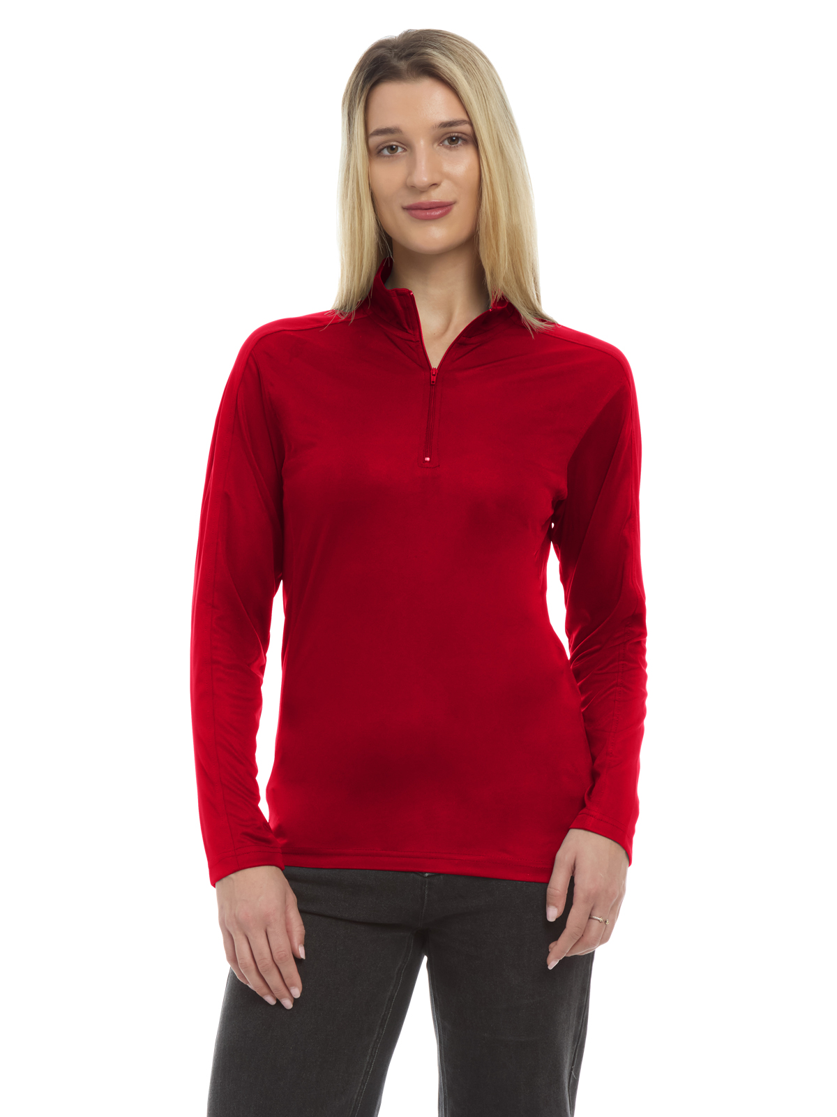 Blue Generation - Women's Pocketless Wicking Long Sleeve Zip Pullover 19