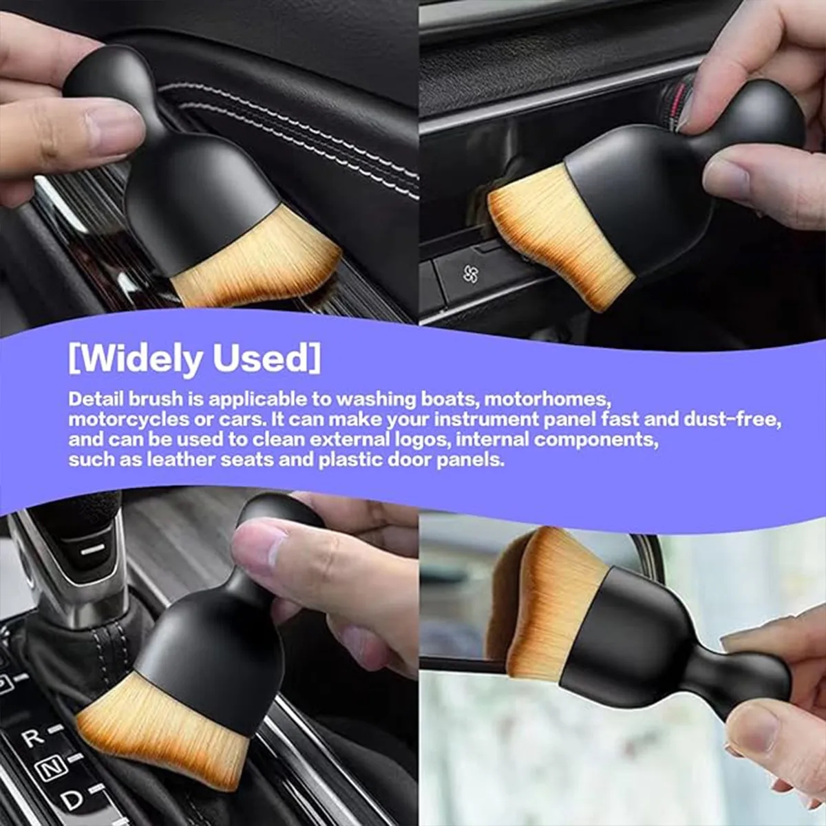 Soft Bristle Cleaning Car Interior Detailing Dusting Brush 2