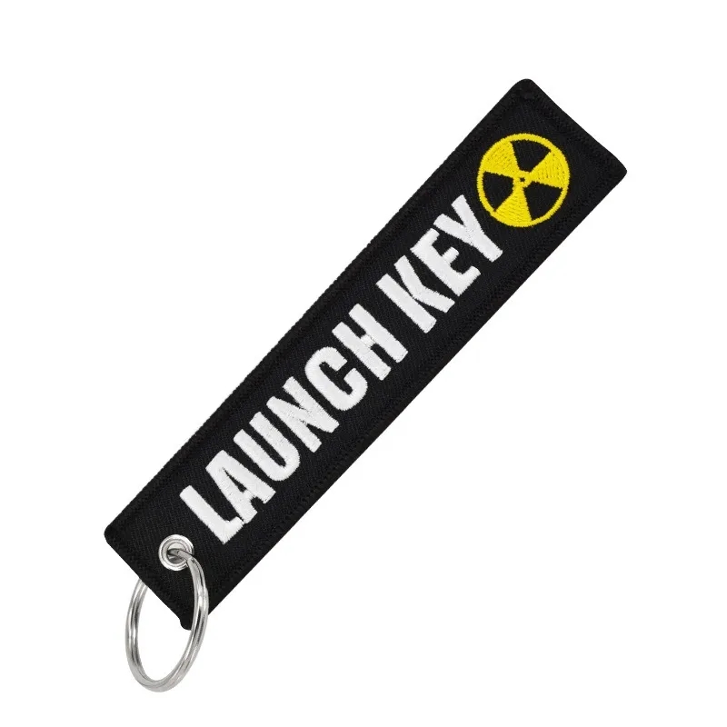 Custom Embroidered Woven Label Mark Keychain 4
