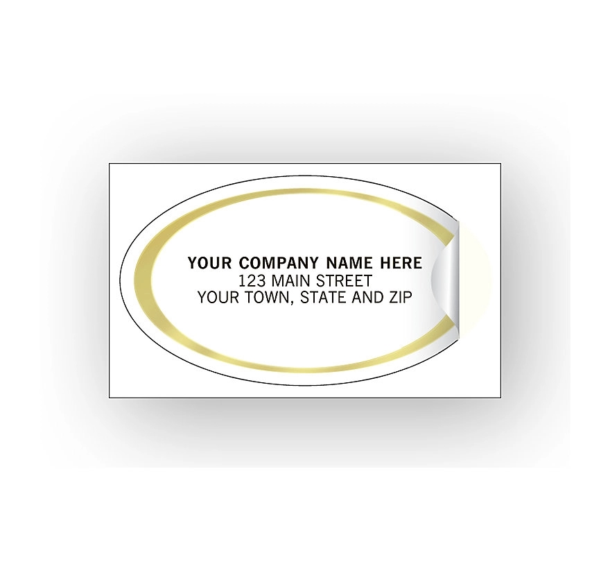 Oval - Advertising Labels - Gold Foil Border 2