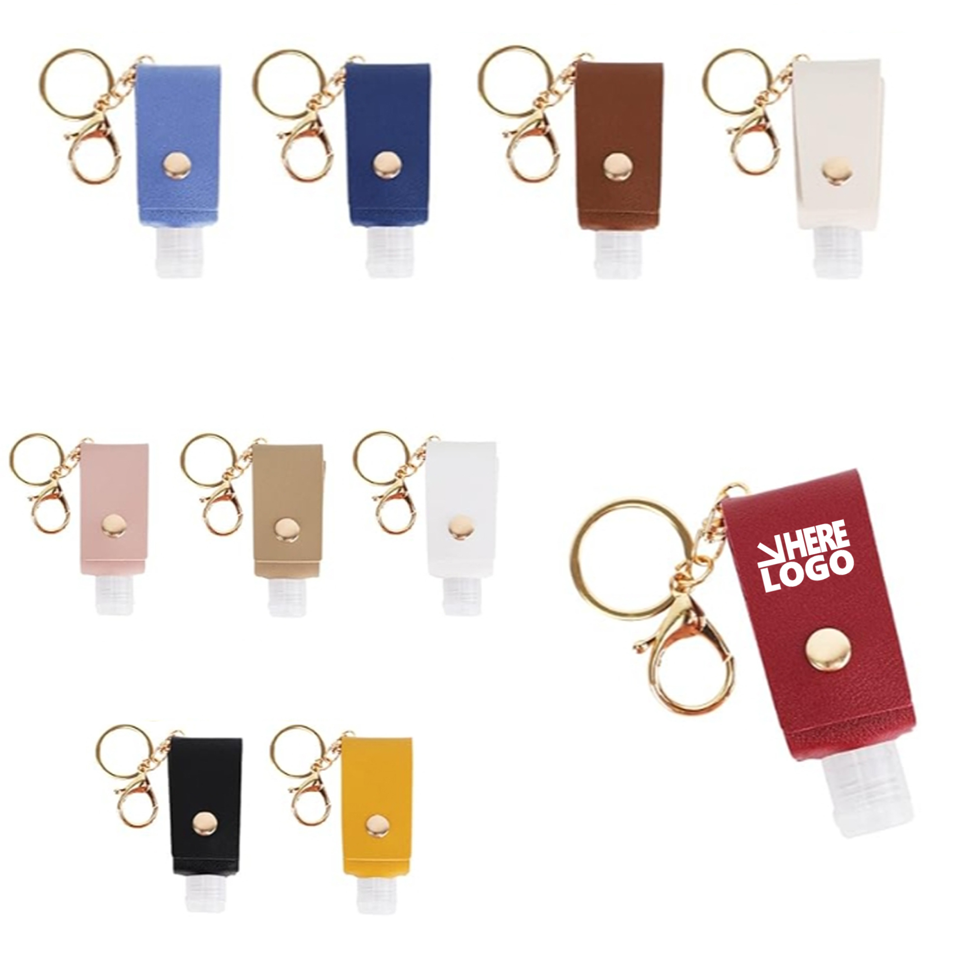 1 OZ Portable PU Hand Sanitizer Key Chain 2