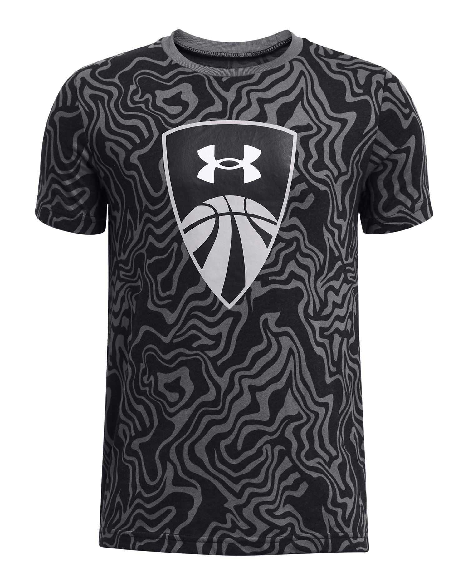 UA Basketball Shield Printed Boys' Short Sleeve 4