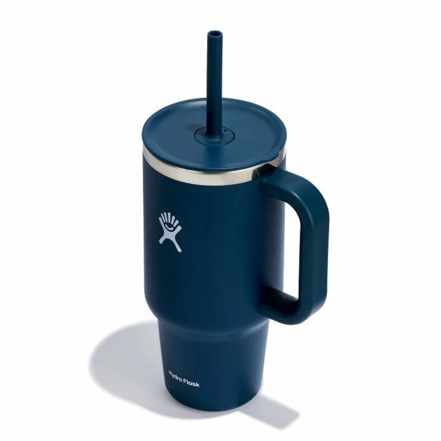 32 oz Hydro Flask® Stainless Steel Insulated Travel Tumbler w/ Handle & Straw 4