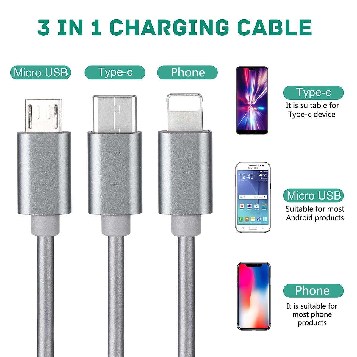 3 in 1 USB Charging Cable 4
