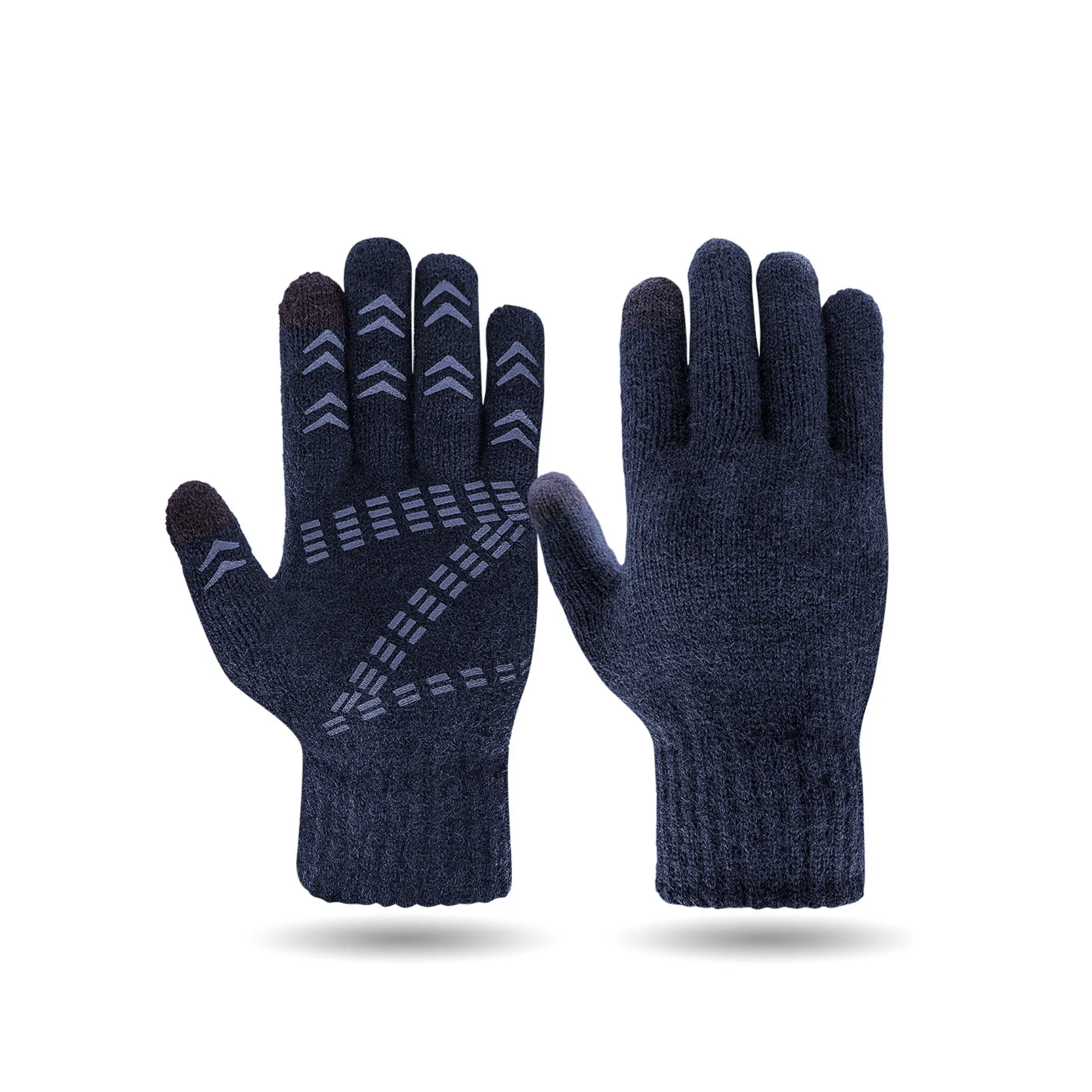 Fleece-Lined Outdoor Cycling Knitted Touchscreen Gloves" 4
