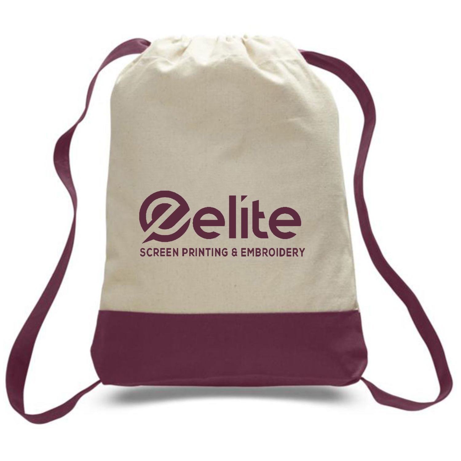 12 oz. Cotton Canvas Two Tone Sport Backpack USA Decorated (14" x 18") 1