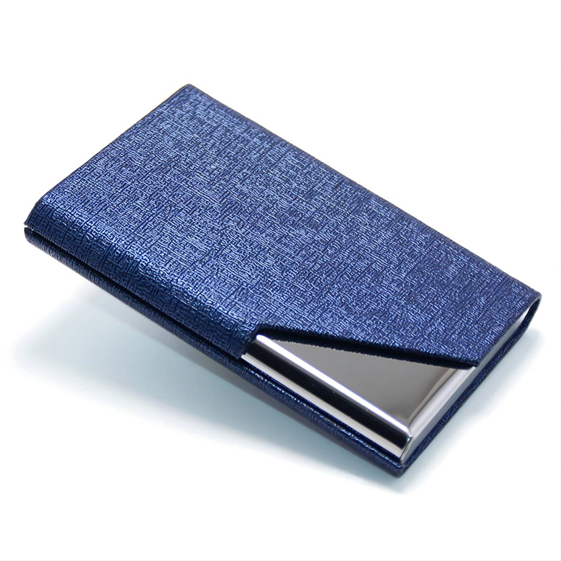 Metal PU Leather Slim Business Card Holder Case 2