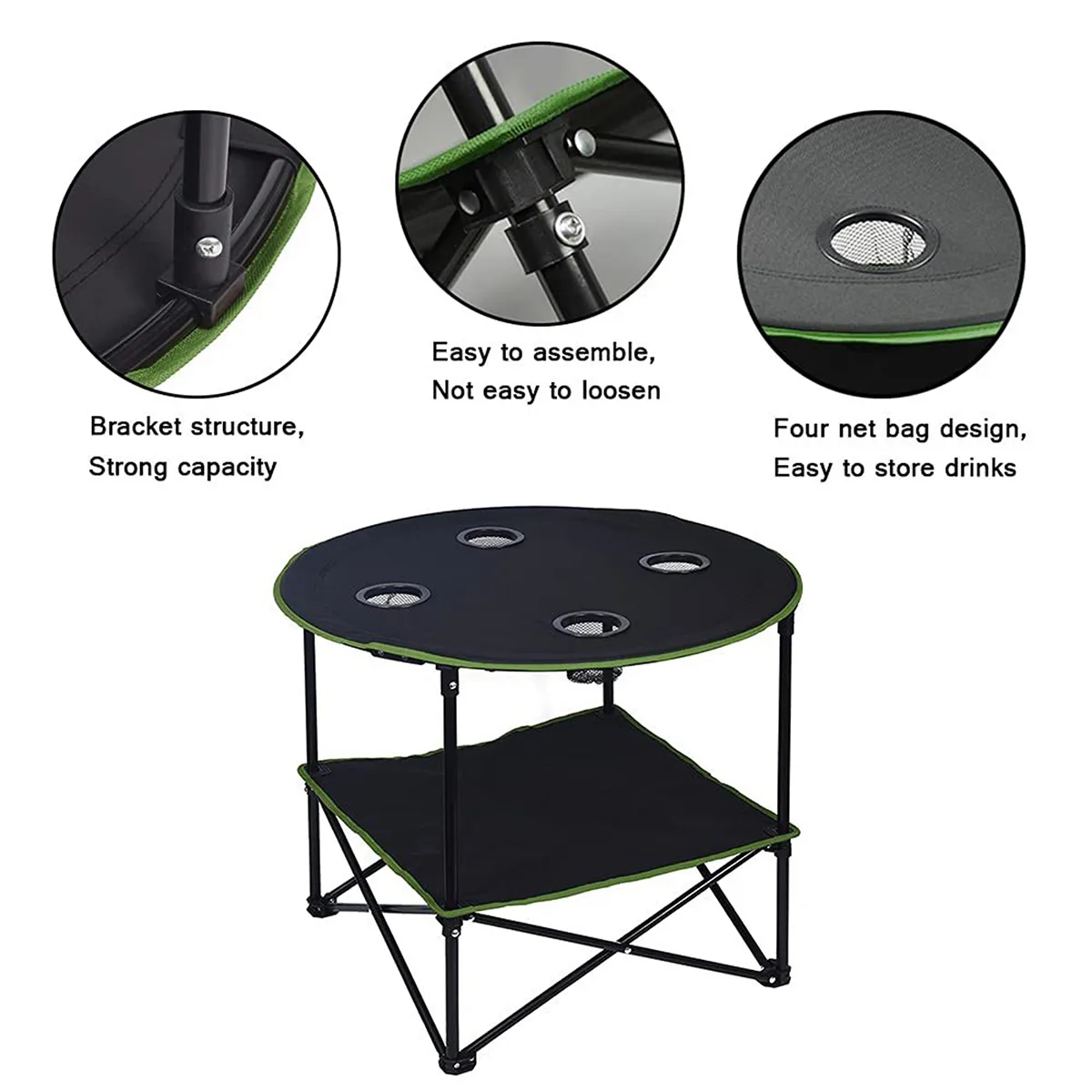 Outdoor Camping portable Foldable table with Cup Holders 7