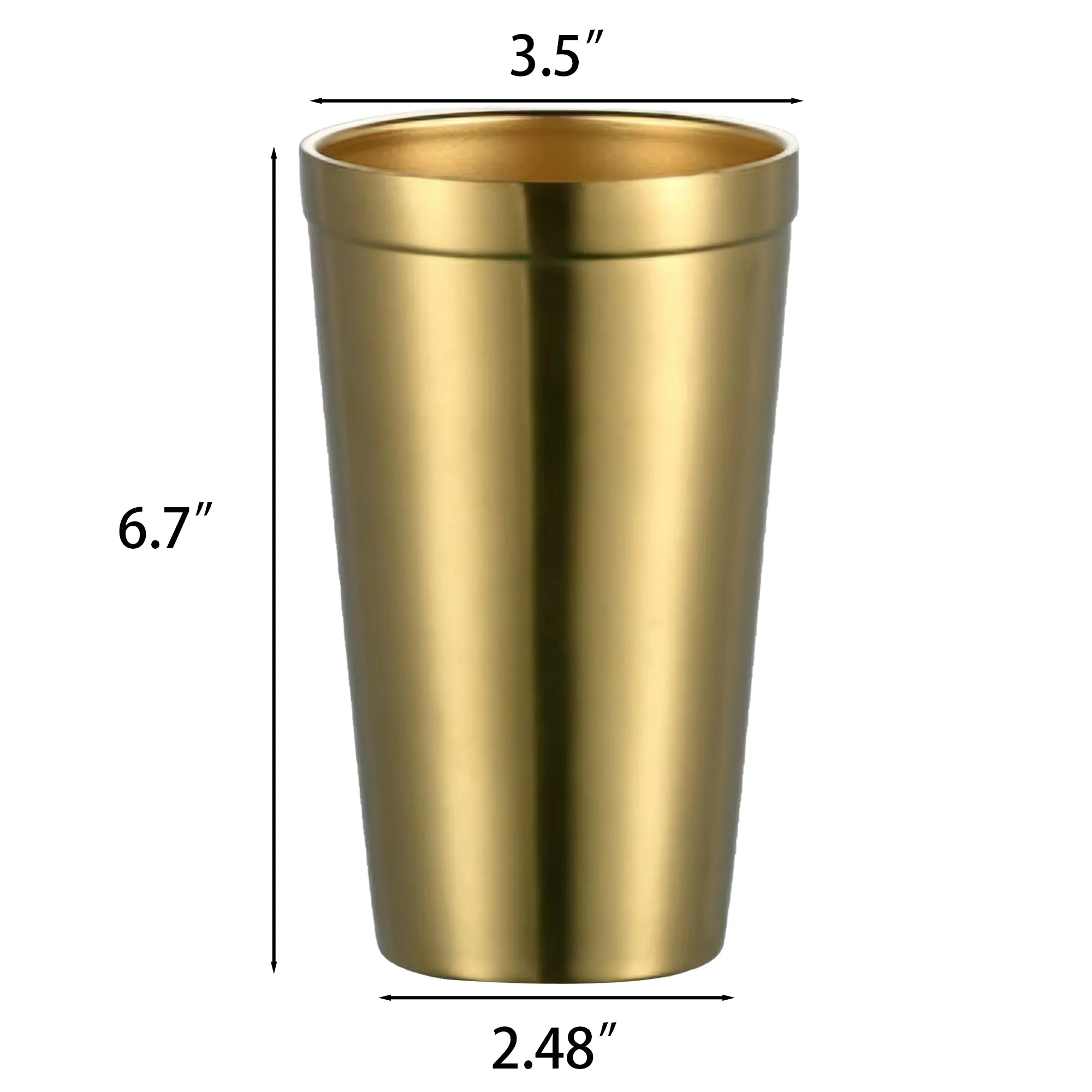21oz Golden Stainless Steel Pint Cup 2